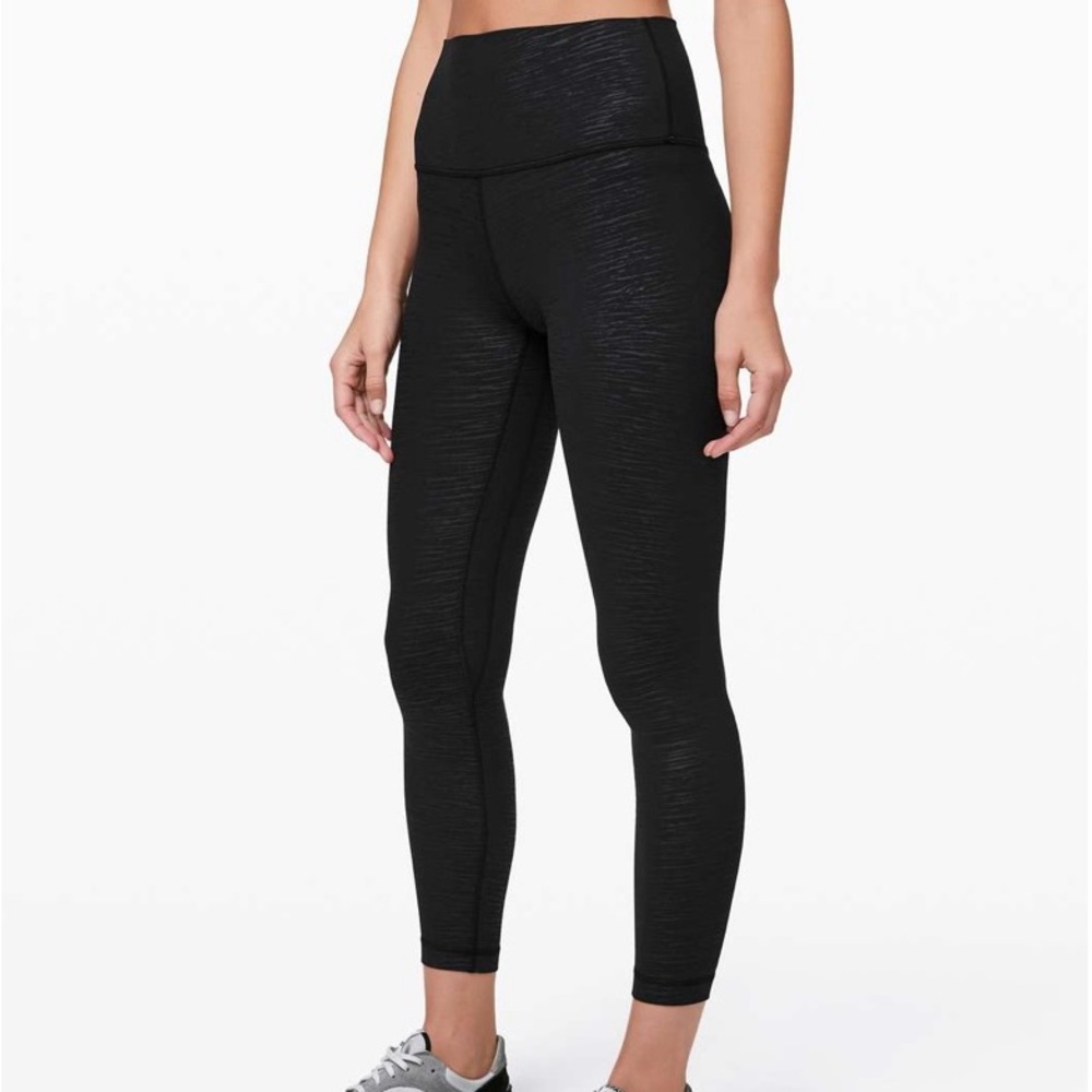 Lululemon Align Pant 25" Stride Emboss Black Size 4